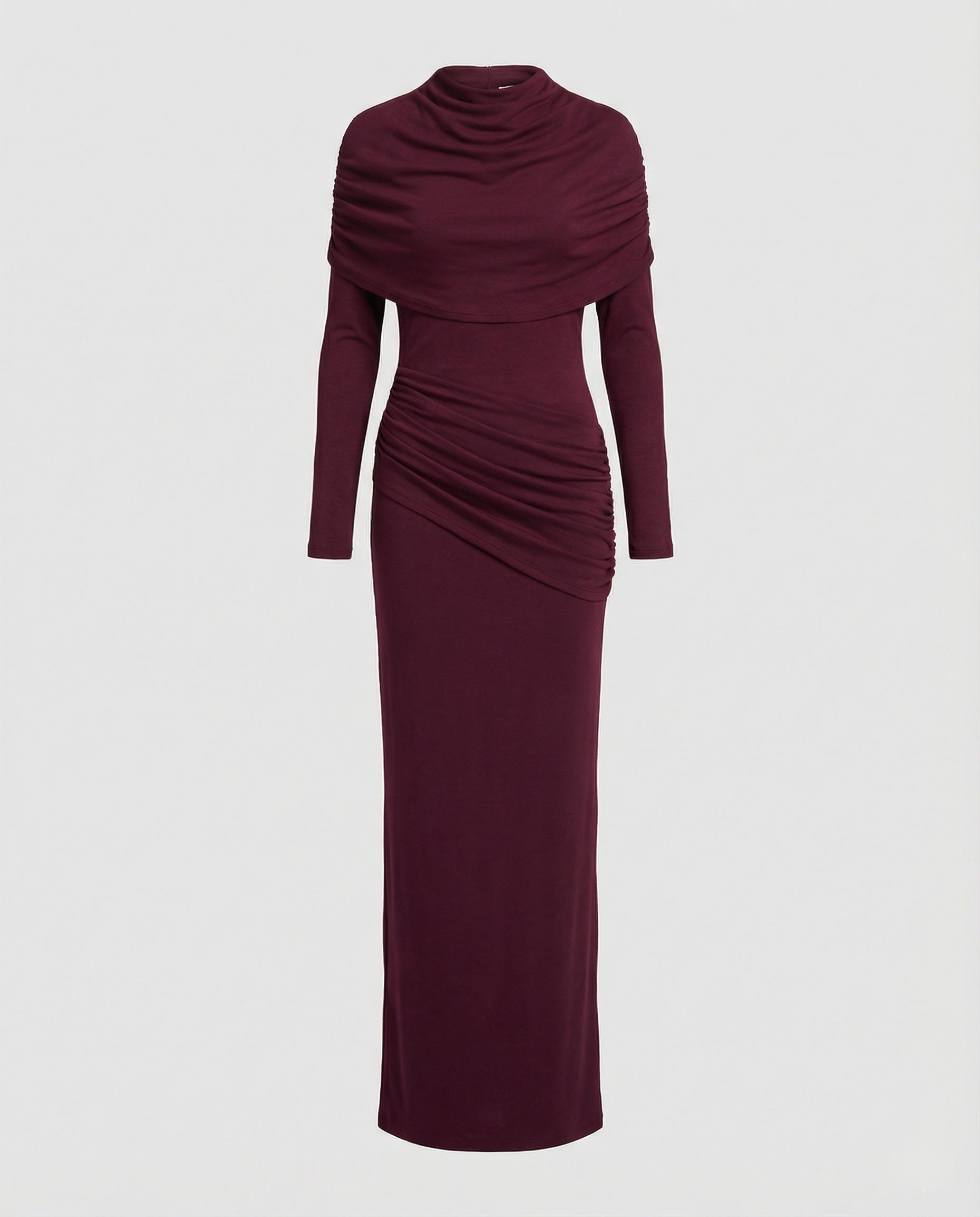 Damen Maxikleid mit Drapierung