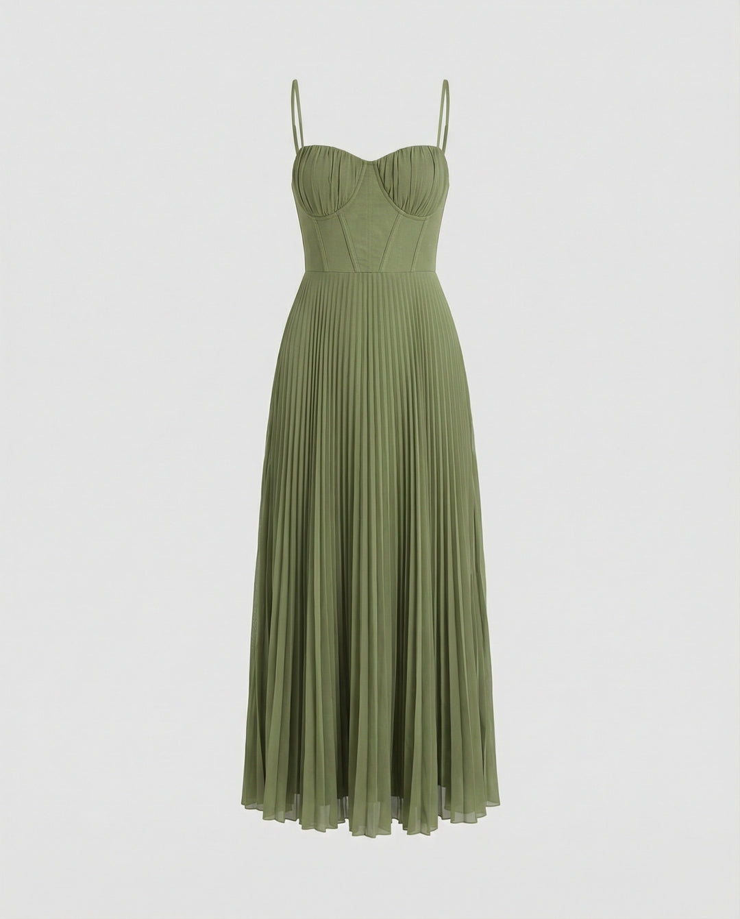 R&B | Midi Ärmellos Kleid Mit Gefälteltem Tüll-Bustier