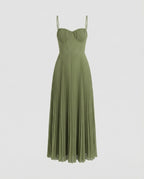 R&B | Midi Ärmellos Kleid Mit Gefälteltem Tüll-Bustier