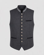 R&B | Elegante Herren Trachtenweste Grau Traditionell