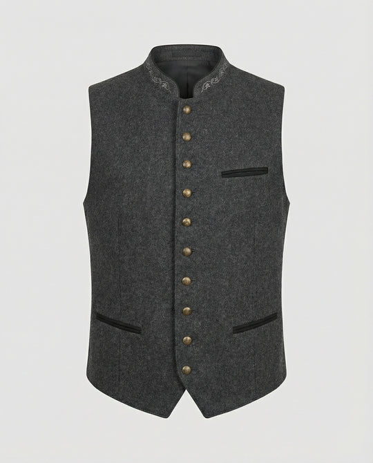 R&B - Elegante Herren Trachtenweste Grau Traditionell