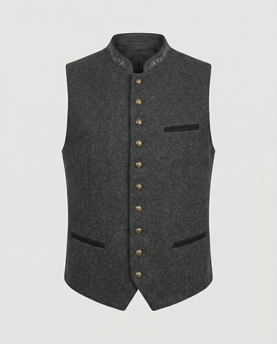 R&B - Elegante Herren Trachtenweste Grau Traditionell