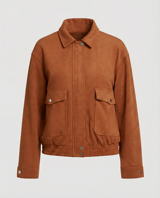 Freizeitkleidung Damen Veloursjacke Weit