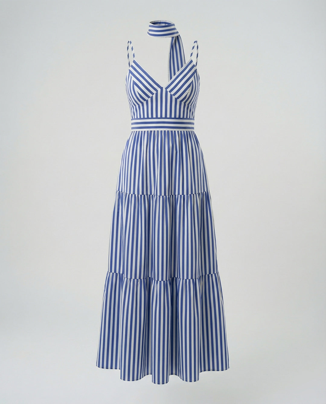 Maritimes Maxikleid Mit Spaghettiträgern Damen