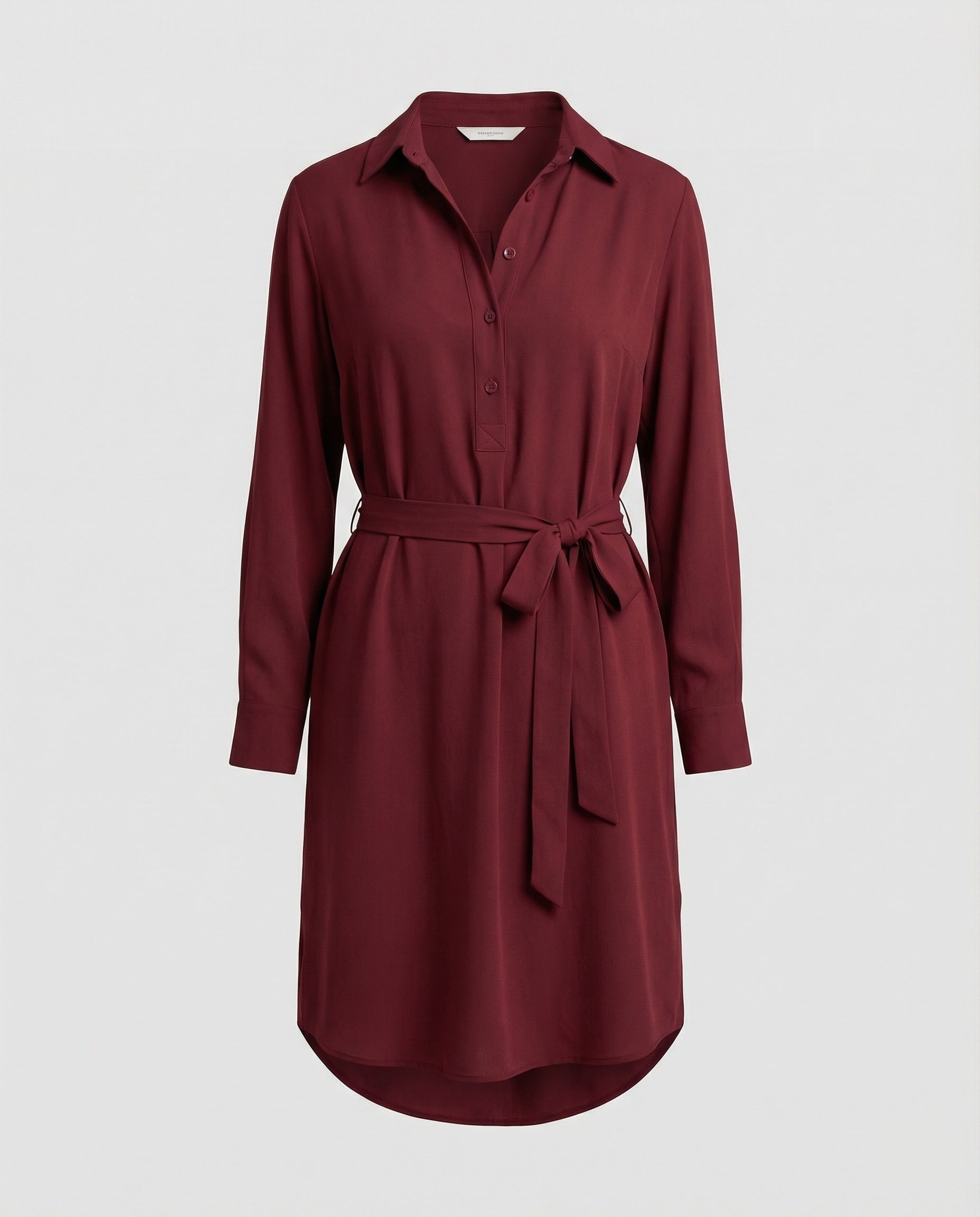 Hemdblusen Minikleid Mit Bindegürtel Damen