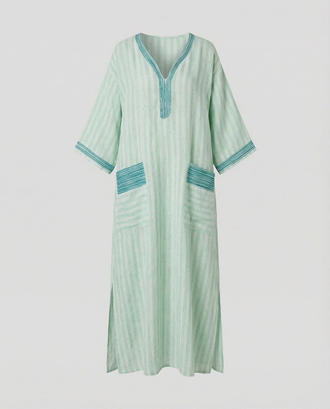 Leinen Kaftan Maxikleid Damen