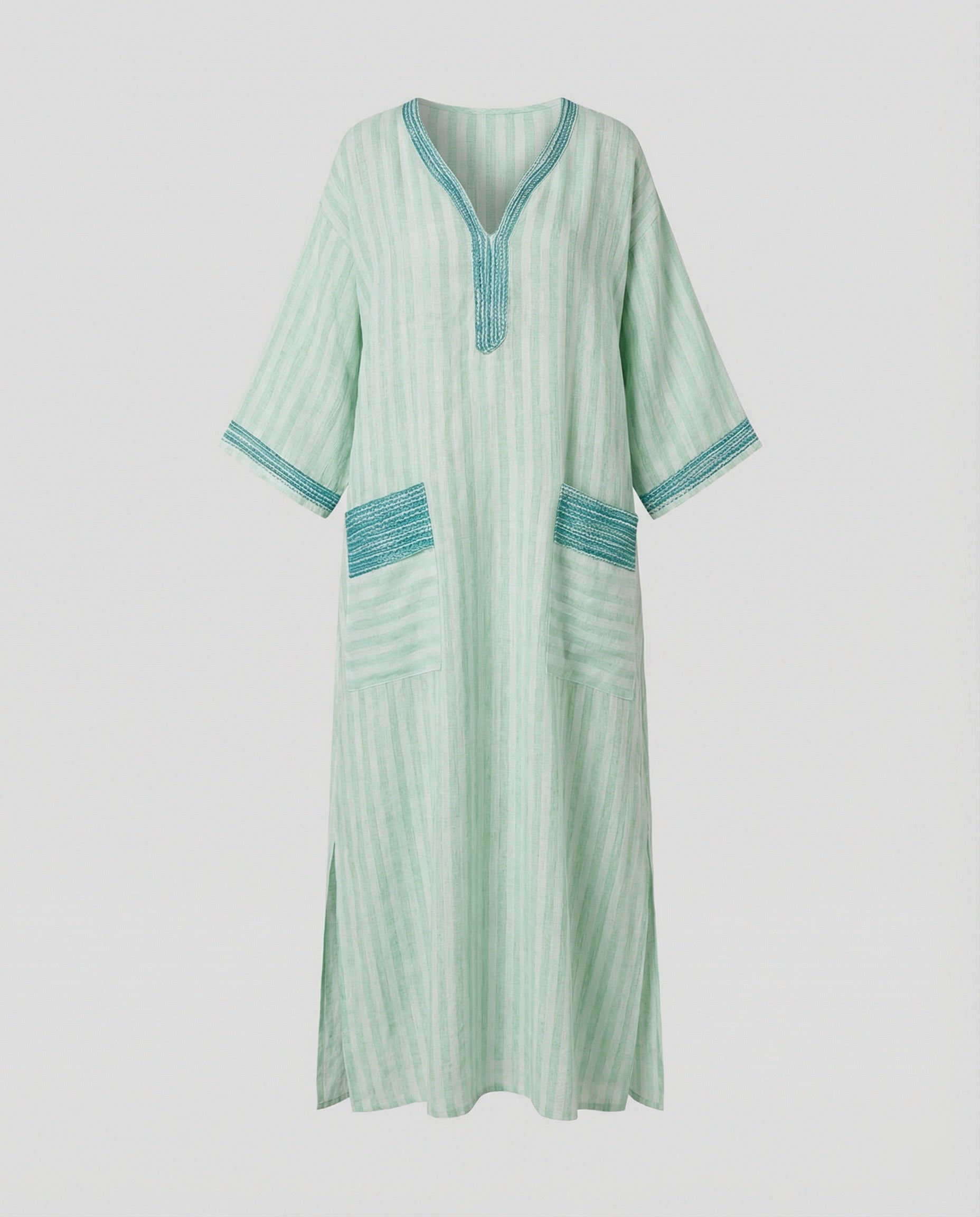 Leinen Kaftan Maxikleid Damen