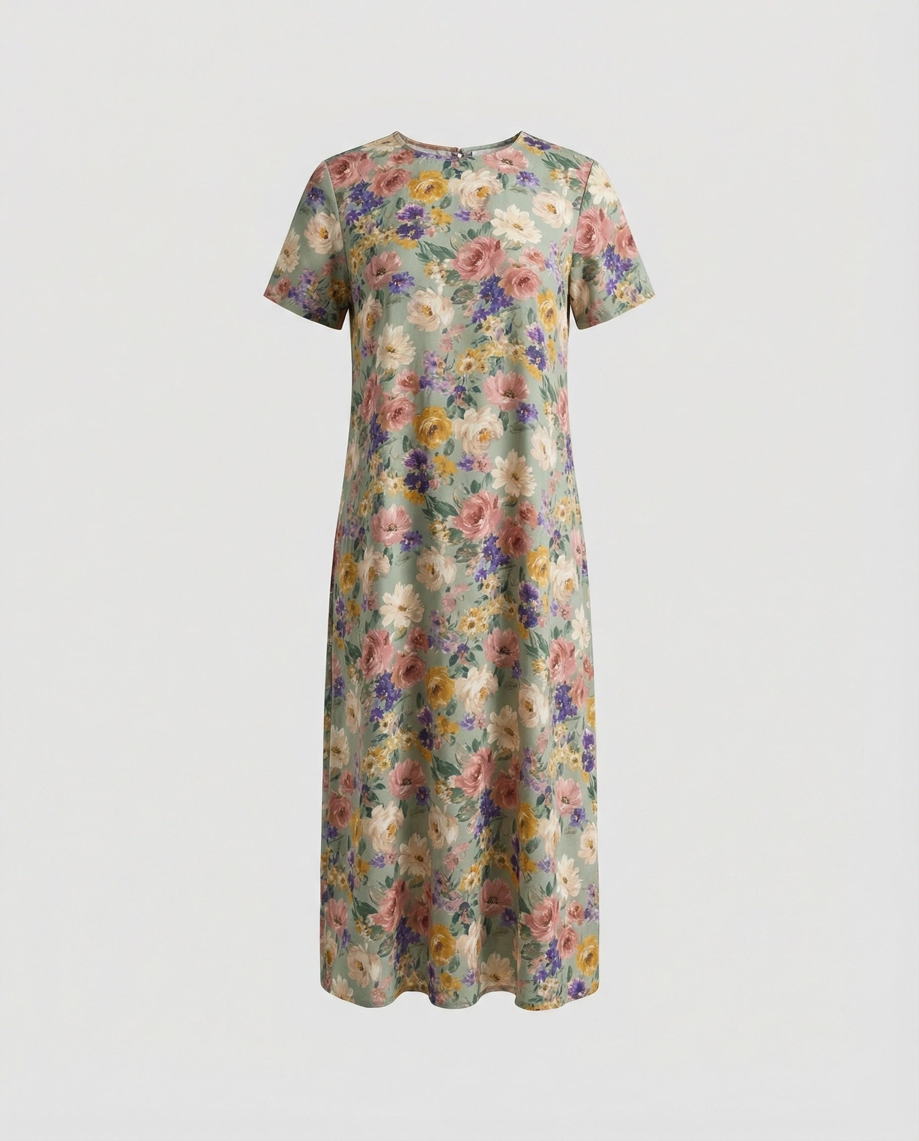 Damen Maxikleid floral asymmetrisch