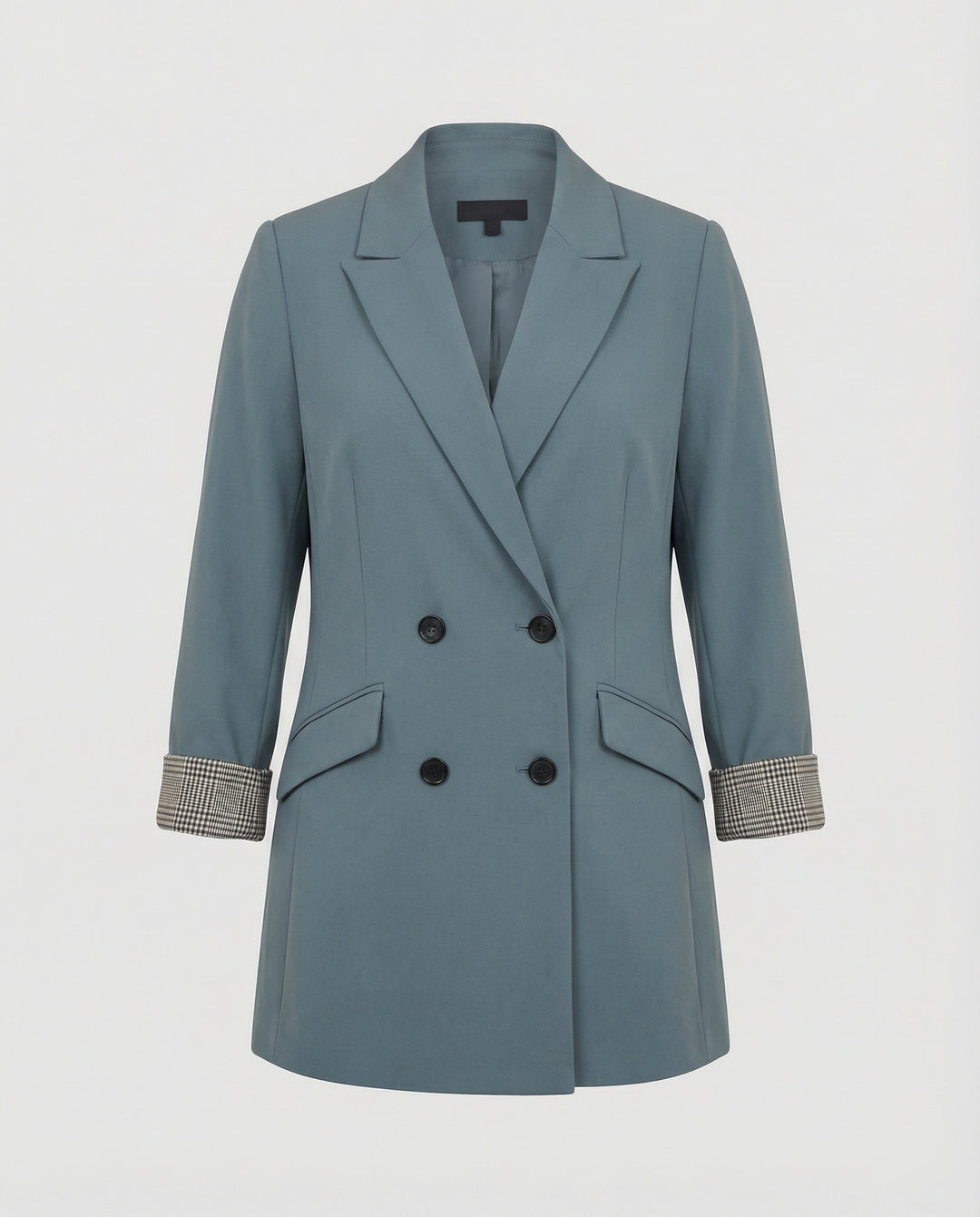 Damen Doppelreihiger Blazer mit kontrastierenden Ärmelaufschlägen R&B
