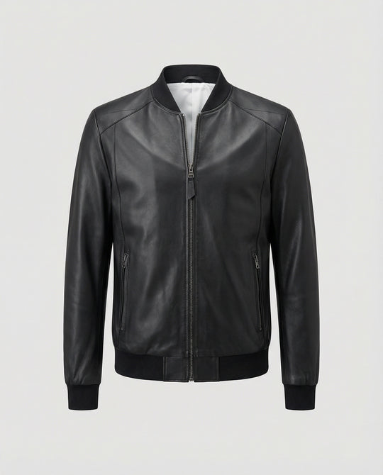 Herren Lederoptik Bomberjacke