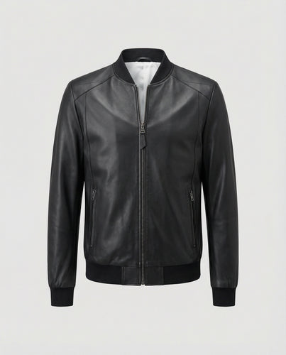 Herren Lederoptik Bomberjacke