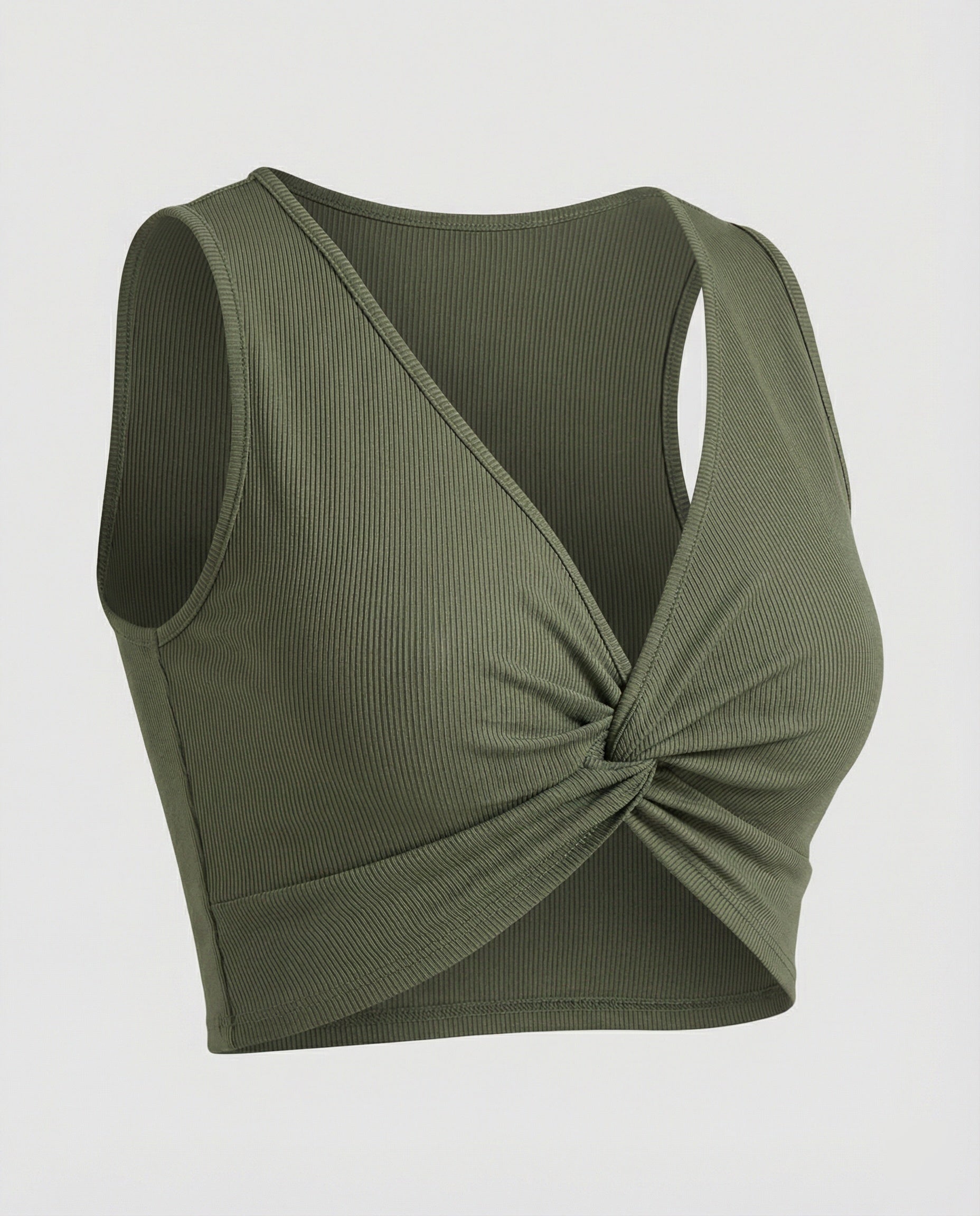 Damen Crop-Top mit elegantem Knoten und tiefem V-Ausschnitt R&B