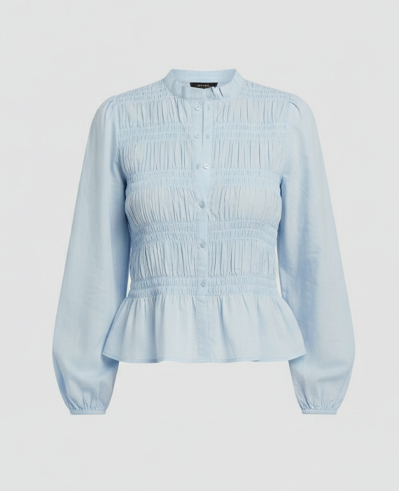 Bluse Damen Peplum Ballonärmel