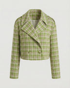 Damen Karierte Kurzjacke im Vintage-Stil