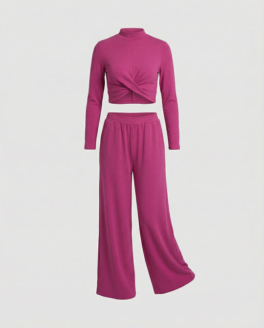 Zweiteiler Set Damen mit Twist-Oberteil