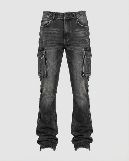 Herren Slim Fit Jeans mit Cargotaschen