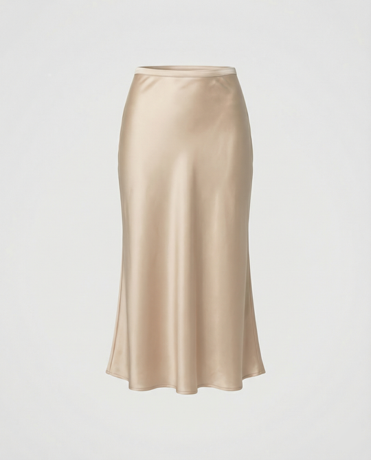 Damen eleganter Midirock mit sanftem Schnitt und hohem Bund R&B