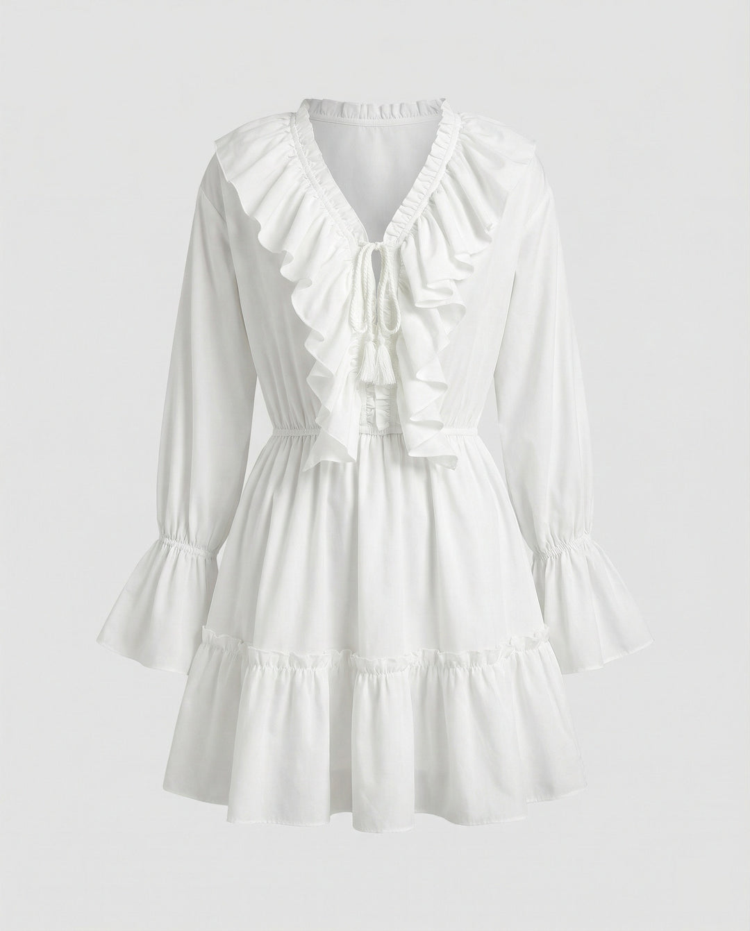 Freizeitkleid Damen Volant Minikleid