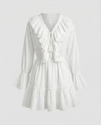 Freizeitkleid Damen Volant Minikleid