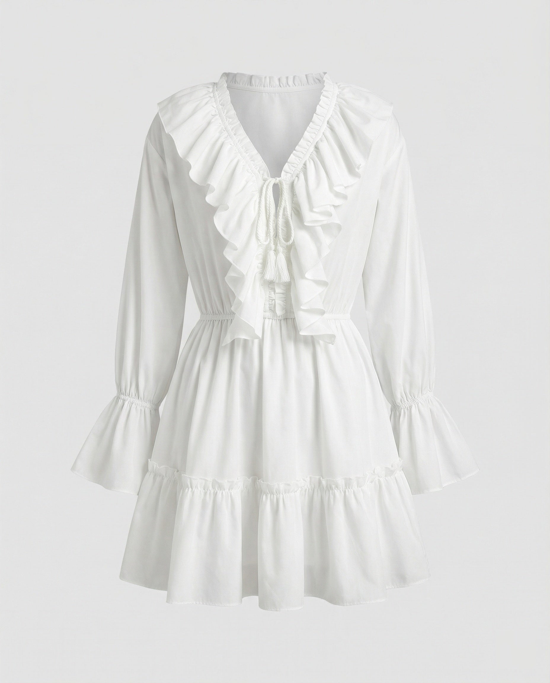 Freizeitkleid Damen Volant Minikleid