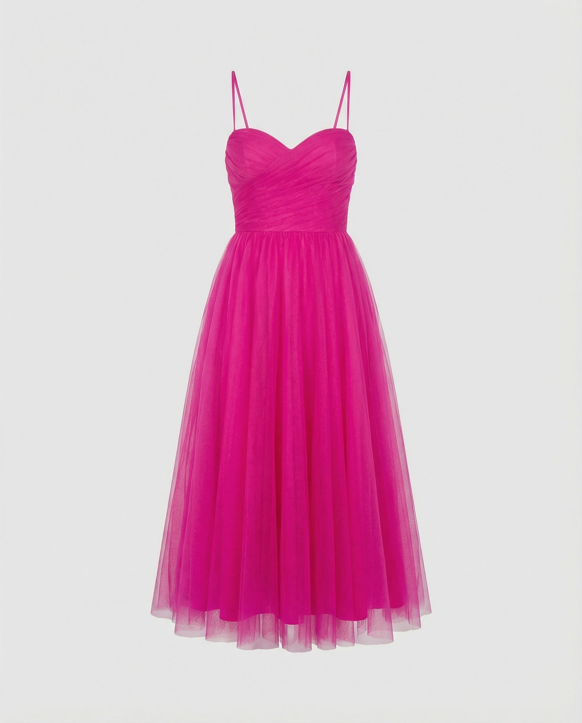 Damen Tüll Maxikleid mit Herz Ausschnitt