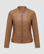 Damen Bikerjacke Lederoptik