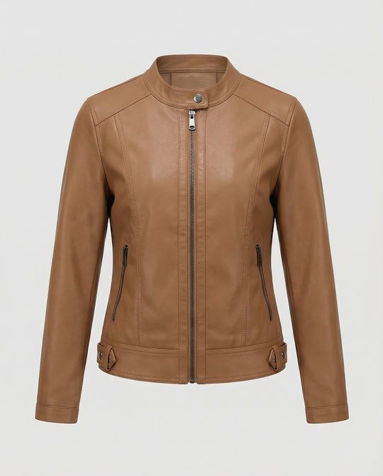 Damen Bikerjacke Lederoptik