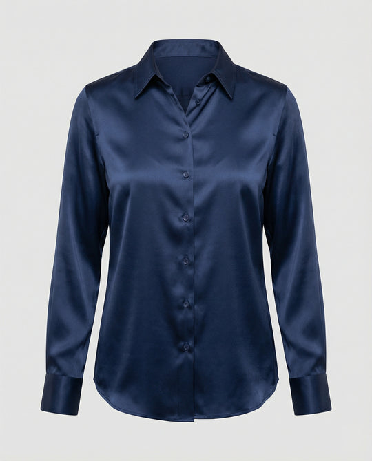 Bluse Damen Satin Seidig
