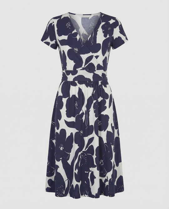 Damen Wickelkleid Jersey Freizeitkleid