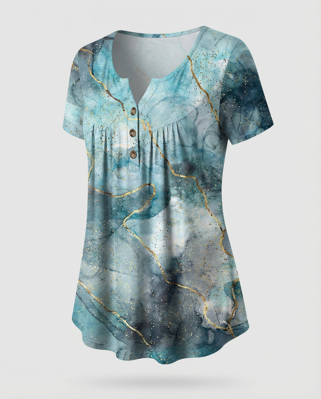 Damen Tunika Damen U-Ausschnitt Print
