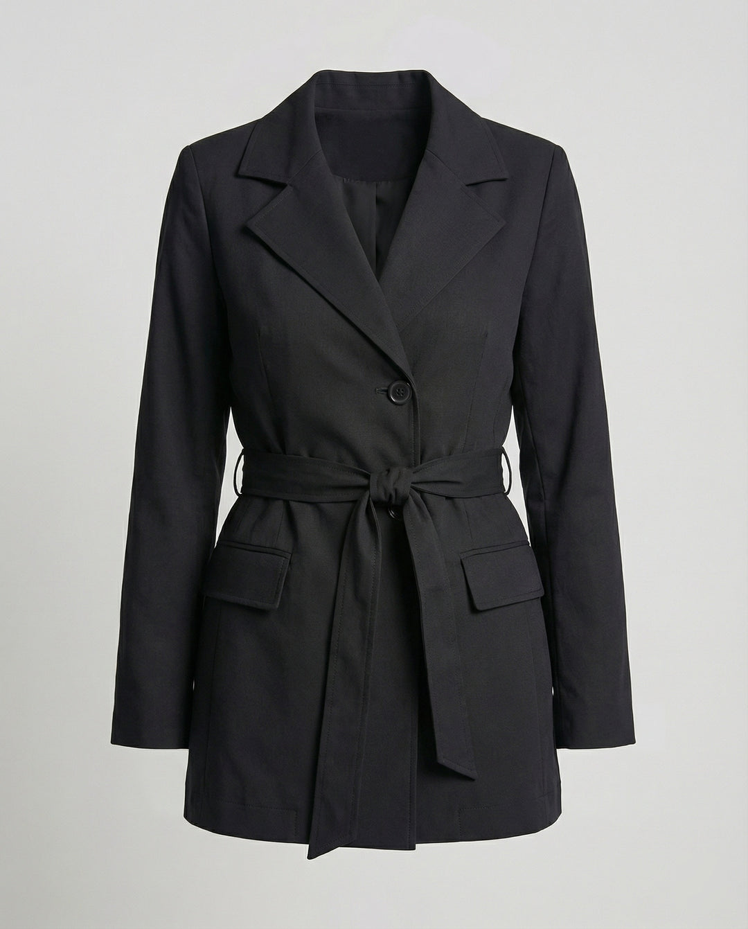 Blazer Mantel Mit Wickelgürtel Damen