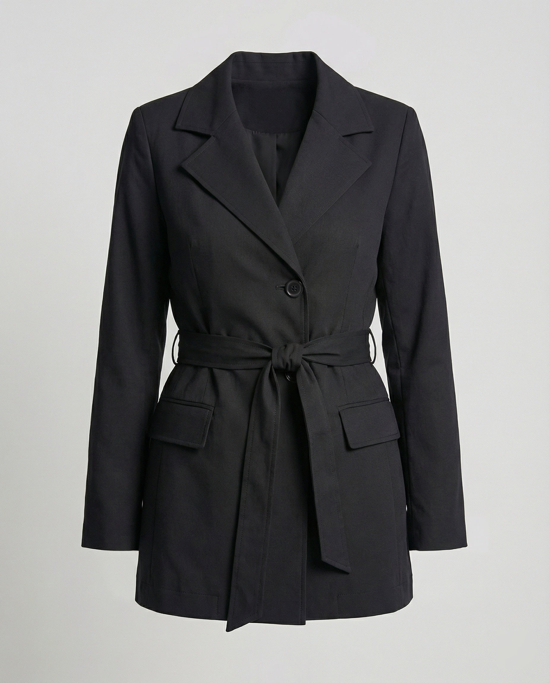 Blazer Mantel Mit Wickelgürtel Damen