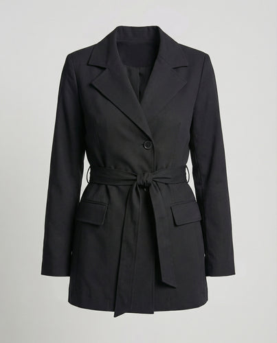 Blazer Mantel Mit Wickelgürtel Damen