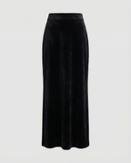 Satinrock Schwarz Damen Maxi aus hochwertigem Material