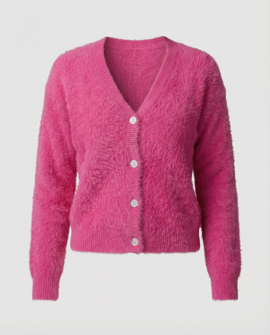 Strickjacke Damen kuschelig mit V-Ausschnitt und Knopfdetails