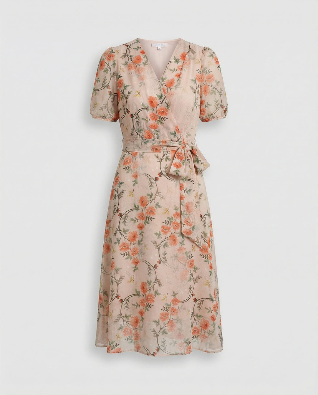 Damen Midikleid Wickeloptik floral