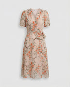 Damen Midikleid Wickeloptik floral