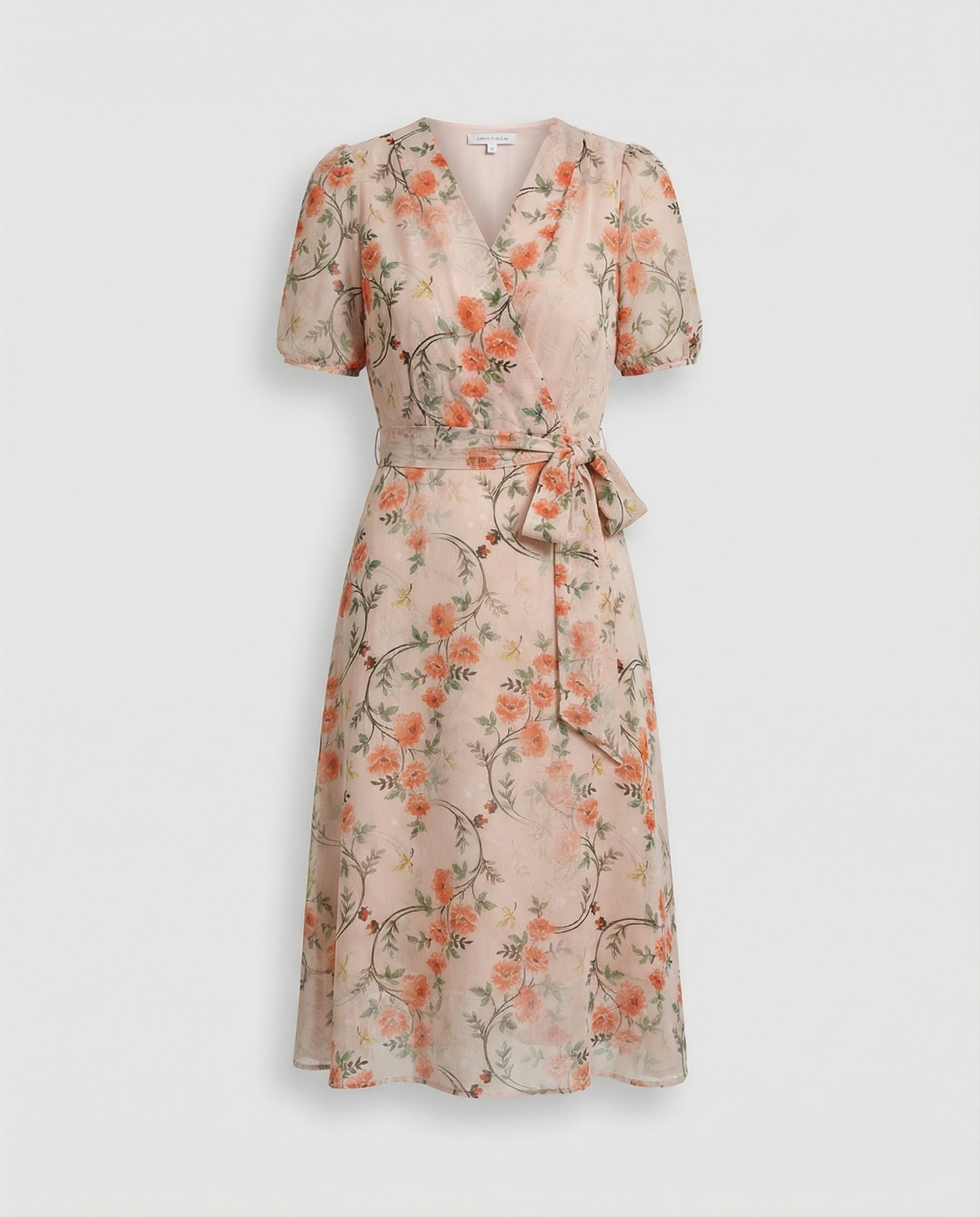 Damen Midikleid Wickeloptik floral