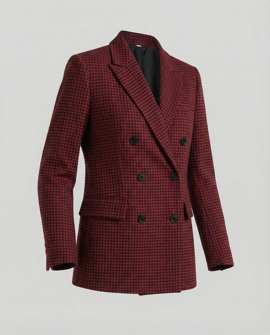 R&B | Kariertes Doppelbreasted Blazer