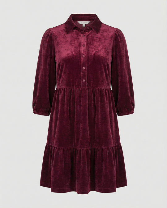 Damen Freizeitkleid Samt Babydoll