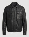 Herren Kunstleder Hemdjacke