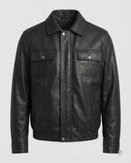 Herren Kunstleder Hemdjacke