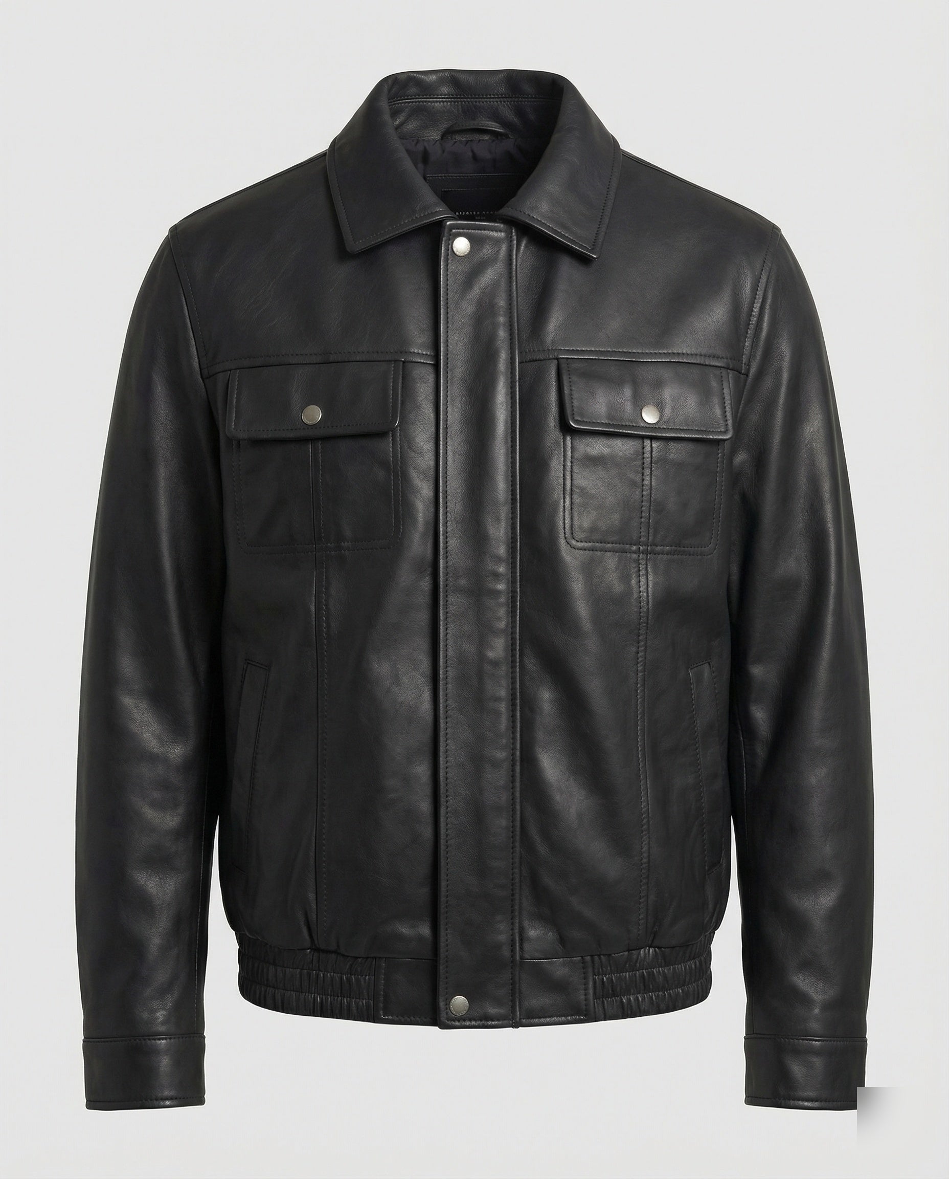 Herren Kunstleder Hemdjacke