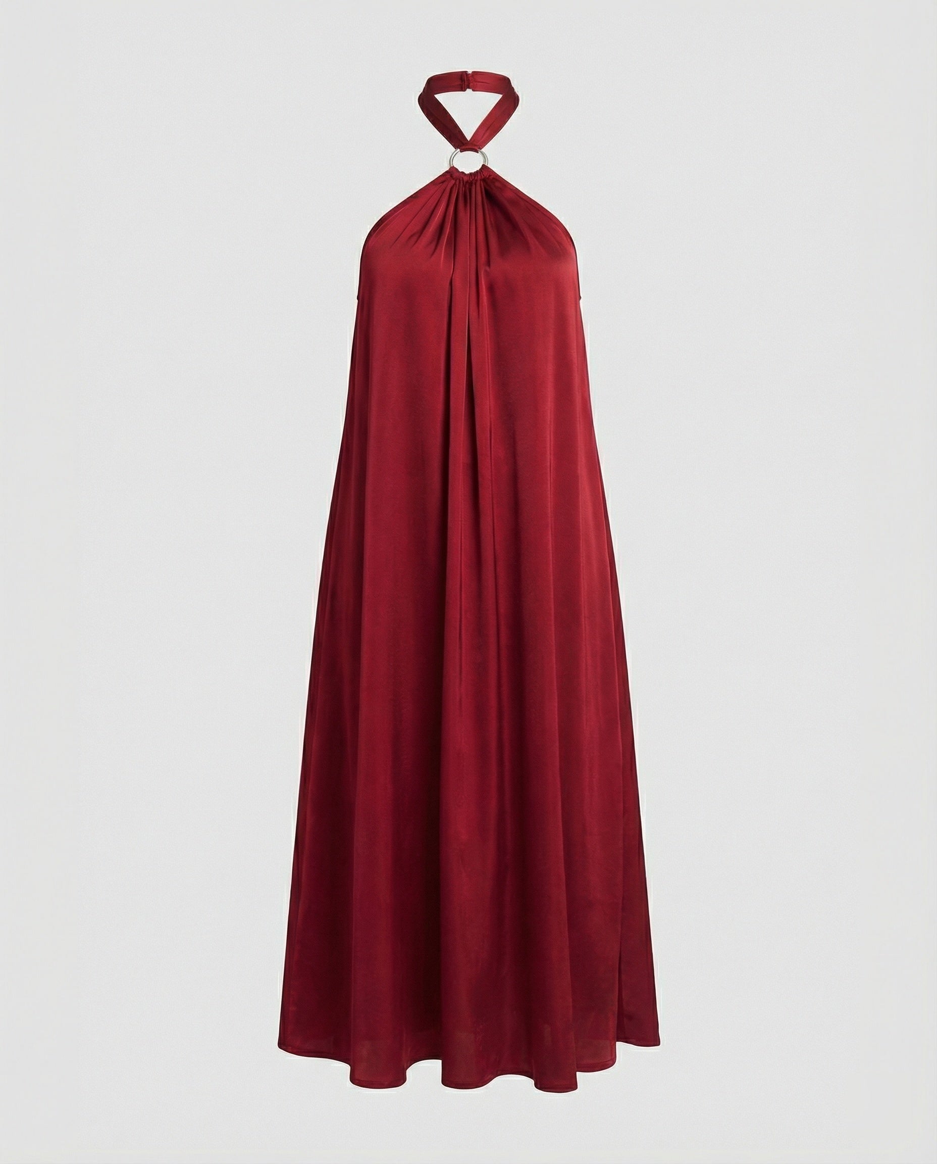 Damen Satin Midikleid mit Rückenausschnitt