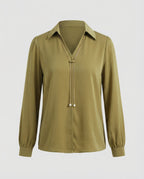 Damen Bluse mit modernem V-Ausschnitt