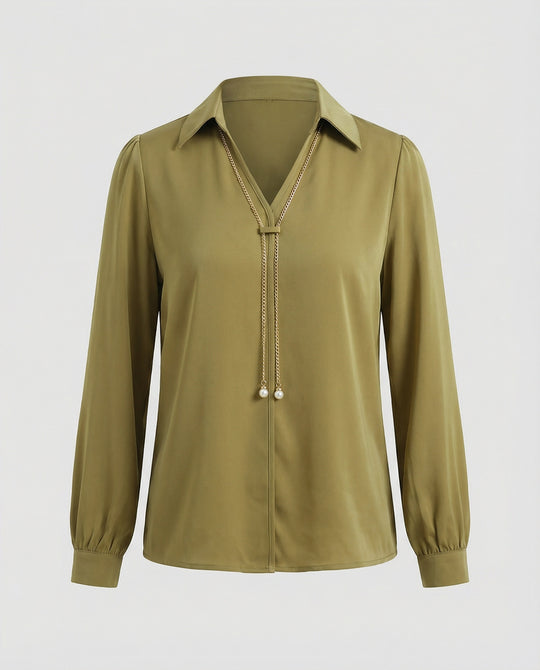 Damen Bluse mit modernem V-Ausschnitt
