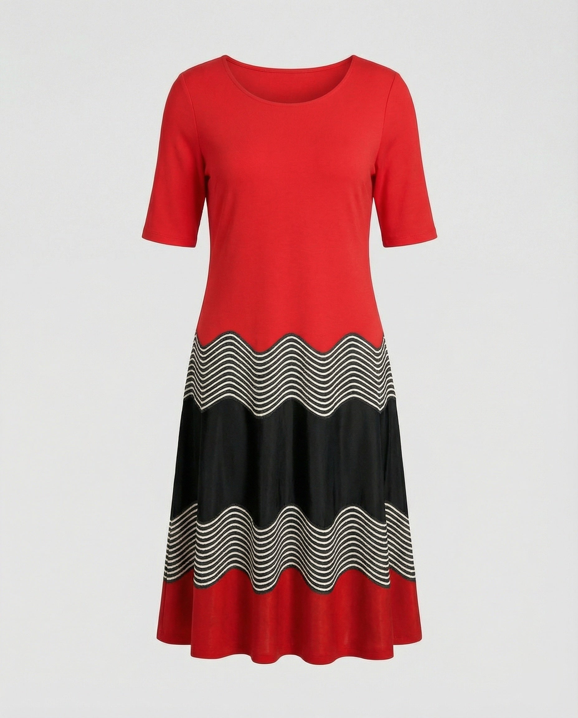 Damen Midikleid A-Linie Freizeitkleid