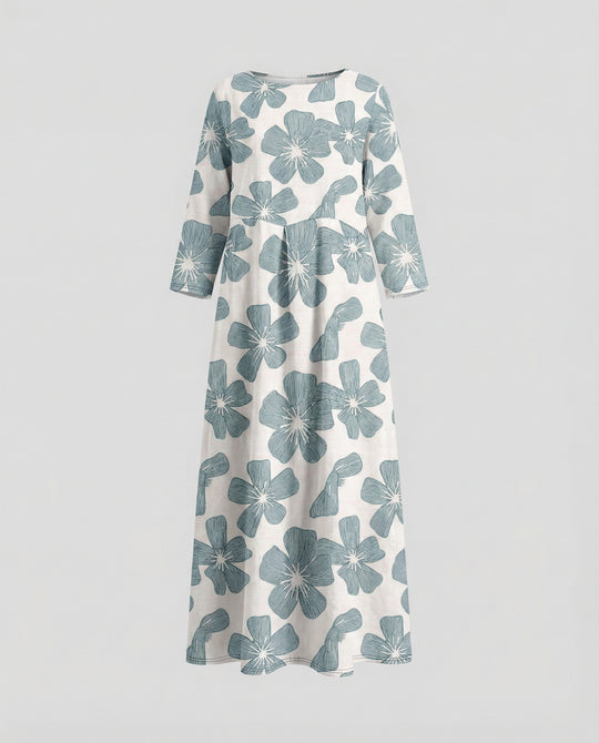 Damen Maxikleid floral mit Taschen