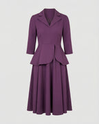 Damen Midikleid elegant mit Schößchen