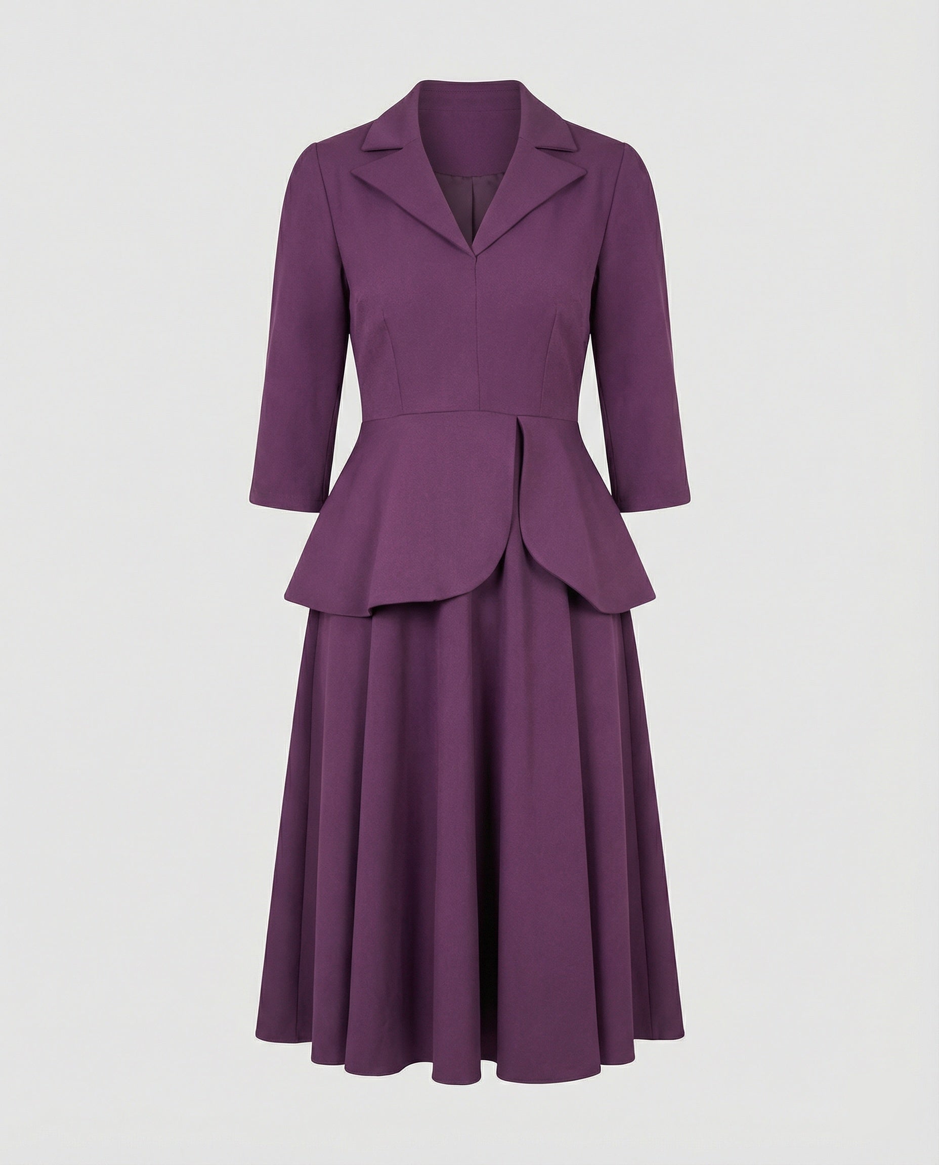 Damen Midikleid elegant mit Schößchen